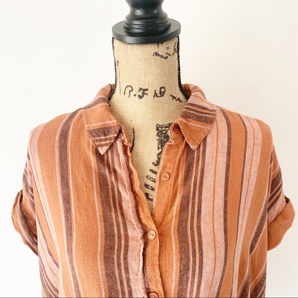 Sanctuary Borrego Tie Shirt in Sierra Stripe Sz L - Picture 3 of 8